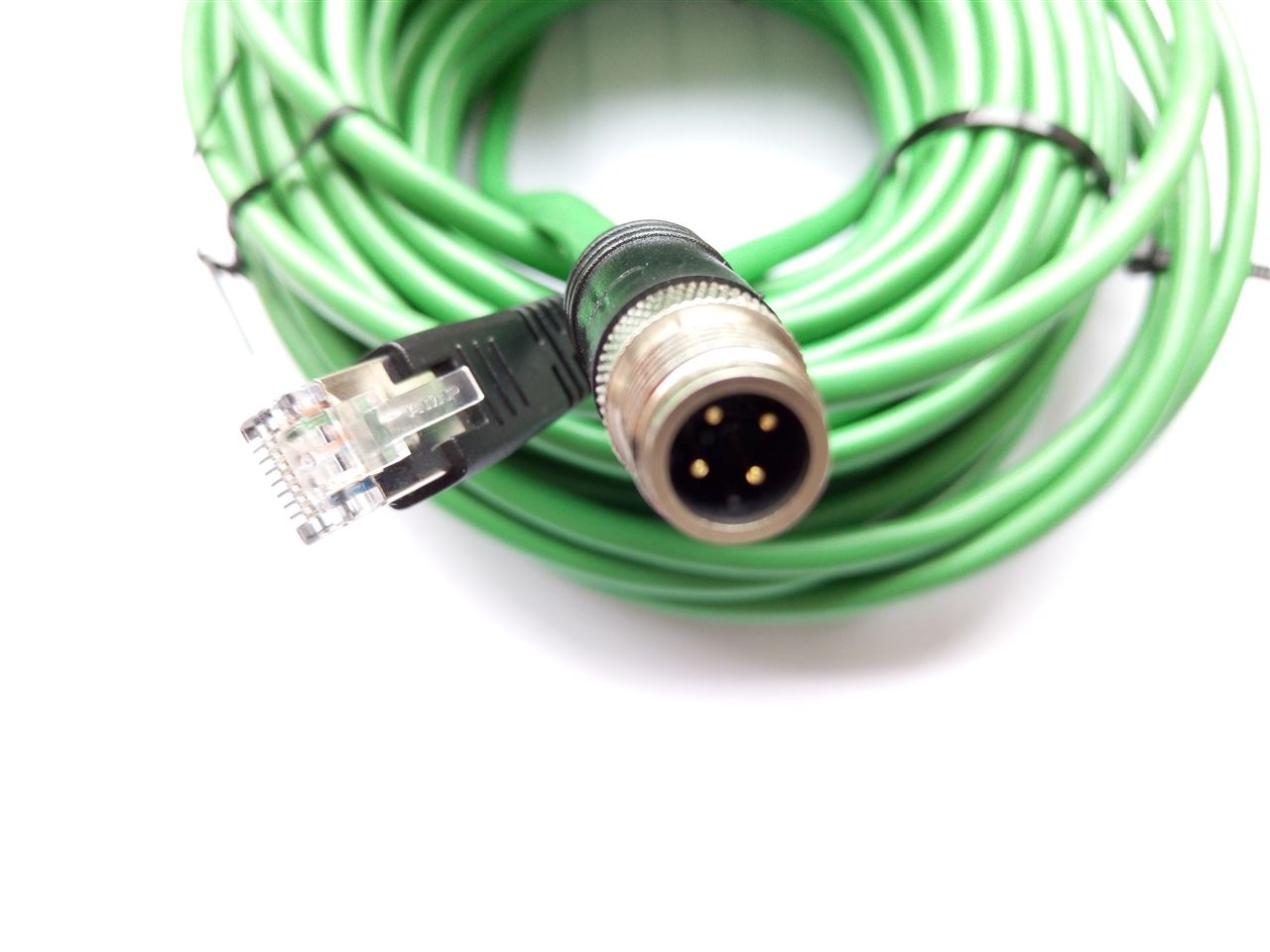 m12转rj45防水连接器 rj45转接头 双网口